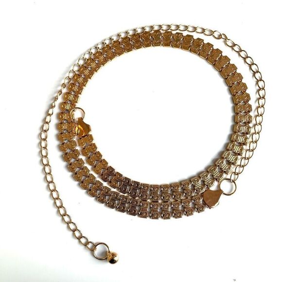 Gold tone  metal hip  belt - Picture 1 of 7